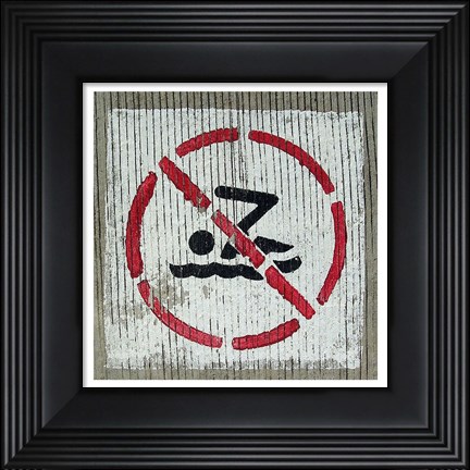 Framed No Swimming Print