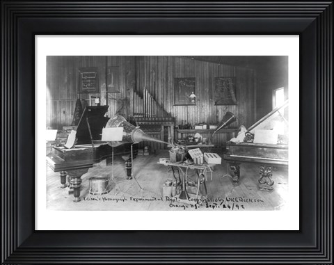 Framed Edison&#39;s phonograph, Experimental Dept., Orange, N.J. Print