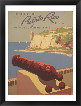 Framed Discover Puerto Rico U.S.A. Print