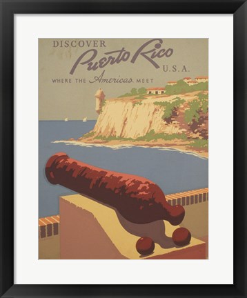 Framed Discover Puerto Rico U.S.A. Print