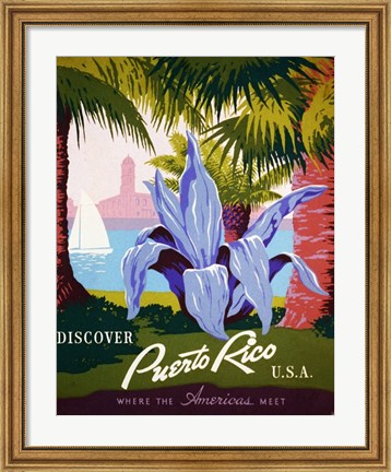 Framed Discover Puerto Rico Print