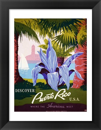 Framed Discover Puerto Rico Print