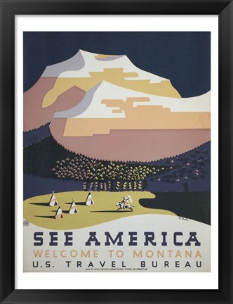 Framed See America Welcome to Montana Print