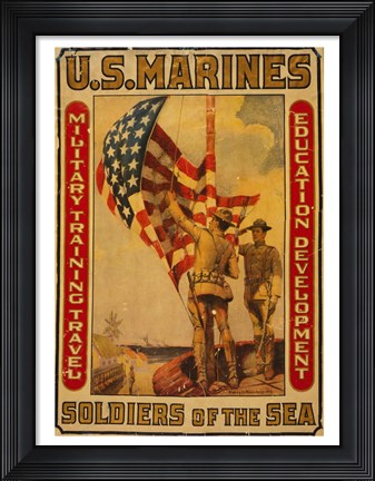 Framed U.S. Marines - Soldiers of the sea Print