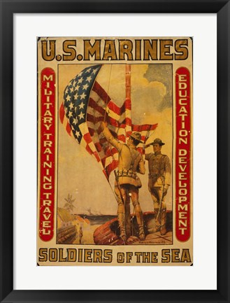 Framed U.S. Marines - Soldiers of the sea Print