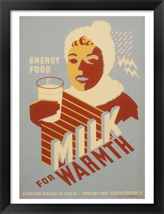 Framed Milk - for warmth Energy food Print