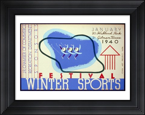 Framed Winter sports festival, Jr. Chamber of Commerce Print