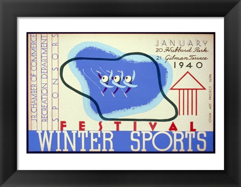 Framed Winter sports festival, Jr. Chamber of Commerce Print