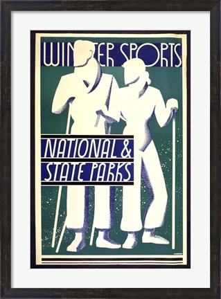 Framed Winter sports, national &amp; state parks Print