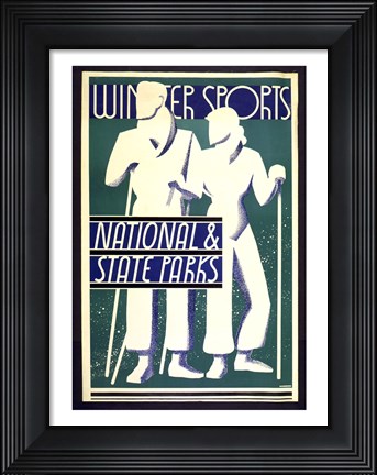 Framed Winter sports, national &amp; state parks Print