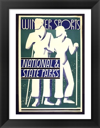 Framed Winter sports, national &amp; state parks Print