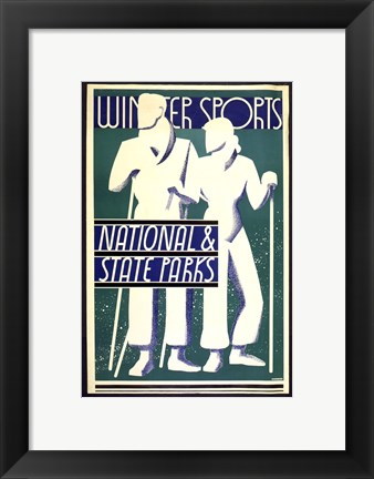 Framed Winter sports, national &amp; state parks Print