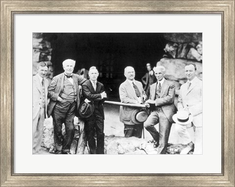 Framed Firestone Edison Ford and Fred Seely Grove Park Inn Asheville 1918 Print