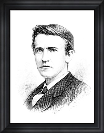 Framed Thomas A Edison etching Print