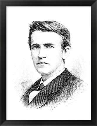 Framed Thomas A Edison etching Print