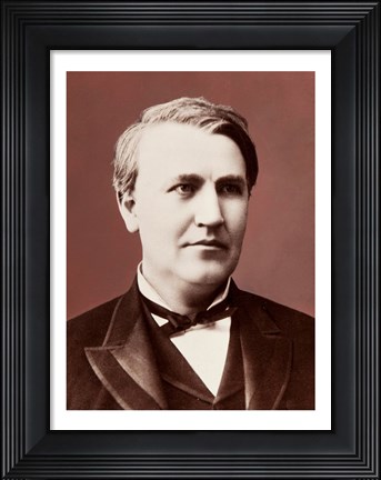 Framed Thomas Edison c1882 Print
