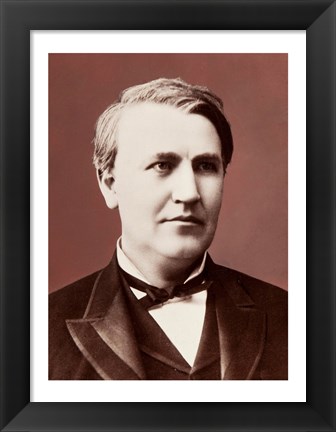 Framed Thomas Edison c1882 Print