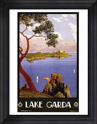 Framed Lake Garda Travel Poster Print