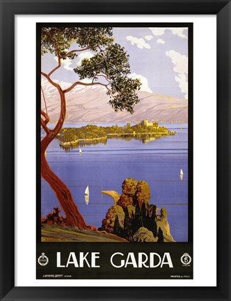 Framed Lake Garda Travel Poster Print