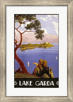 Framed Lake Garda Travel Poster Print