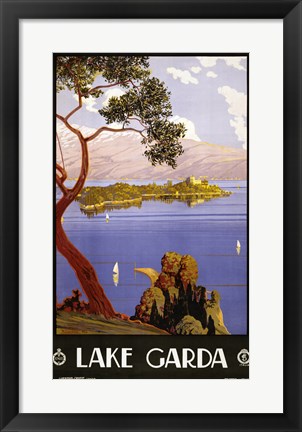 Framed Lake Garda Travel Poster Print