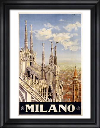 Framed Milano Travel Poster Print