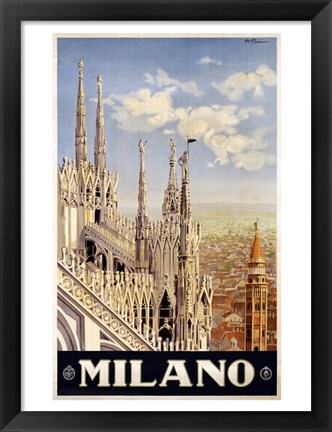 Framed Milano Travel Poster Print