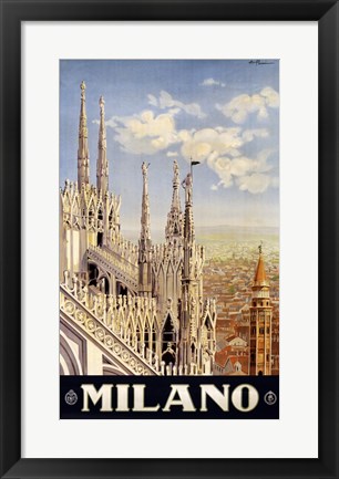 Framed Milano Travel Poster Print