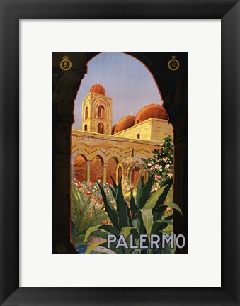 Framed Palermo, travel poster 1920 Print