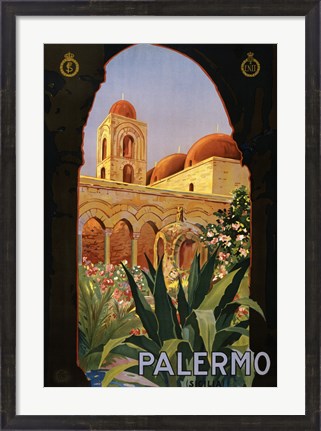 Framed Palermo, travel poster 1920 Print