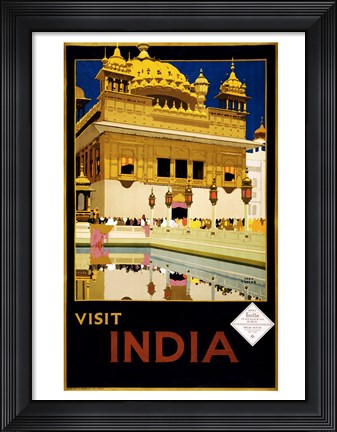 Framed Visit India, travel poster, 1935 Print