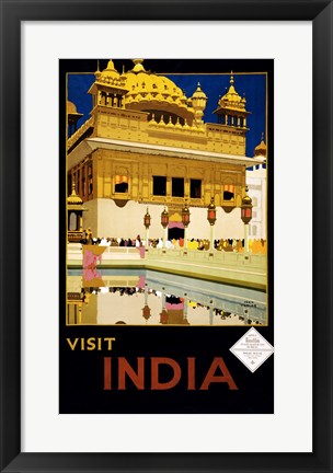 Framed Visit India, travel poster, 1935 Print