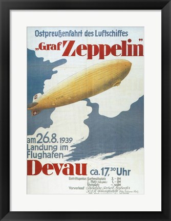 Framed Zeppelin in Devau 1939 Print