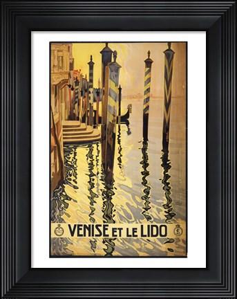 Framed Venise et le Lido travel poster 1920 Print