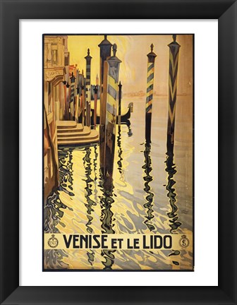 Framed Venise et le Lido travel poster 1920 Print