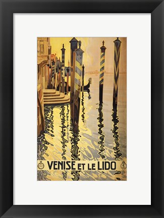 Framed Venise et le Lido travel poster 1920 Print