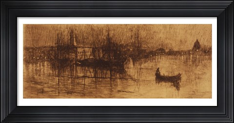 Framed rainy night, Venice Print