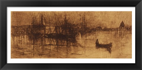 Framed rainy night, Venice Print