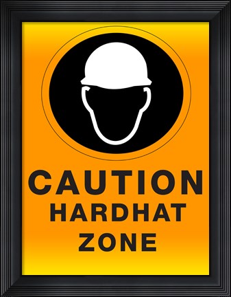 Framed Safety Hard Hat Print