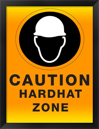 Framed Safety Hard Hat Print