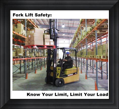 Framed Fork Lift Safety Print