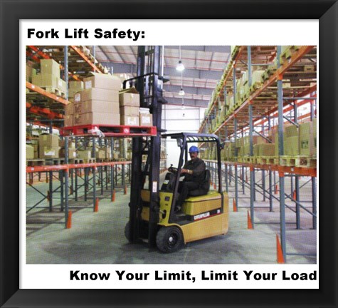 Framed Fork Lift Safety Print