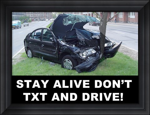 Framed Don&#39;t Text and Drive Print