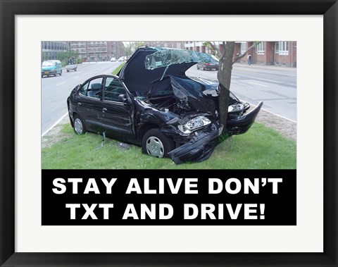 Framed Don&#39;t Text and Drive Print