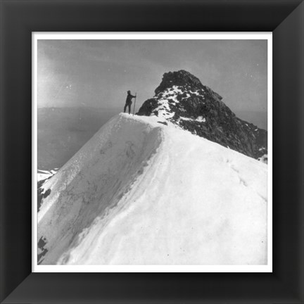 Framed Washington - Mount Rainier Top of Gibralter Rock Print