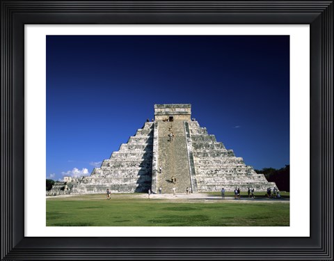 Framed Pyramid, El Castillo, Chichen Itza Mayan, Yucatan, Mexico Print