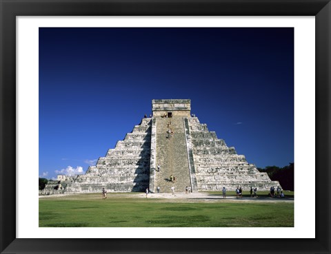 Framed Pyramid, El Castillo, Chichen Itza Mayan, Yucatan, Mexico Print