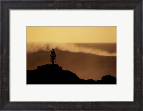 Framed Man on top of a Summit Print