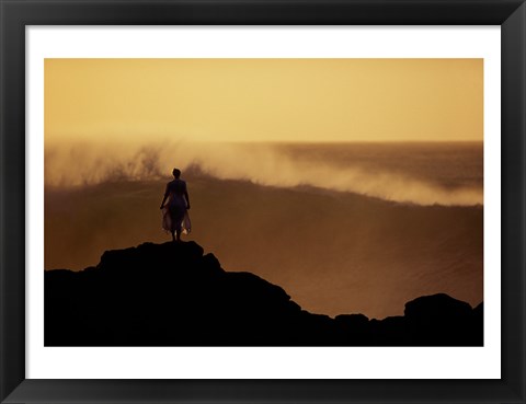 Framed Man on top of a Summit Print