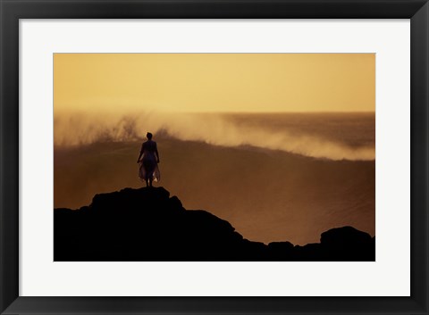 Framed Man on top of a Summit Print